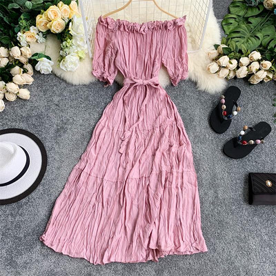 Rochie de dama cu umerii goi in diferite culori