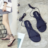 Sandale casual dama cu sireturi in doua culori