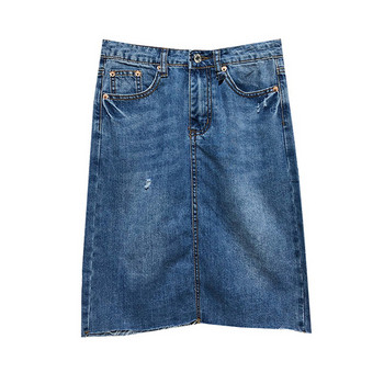 Fusta lungă de blugi în albastru