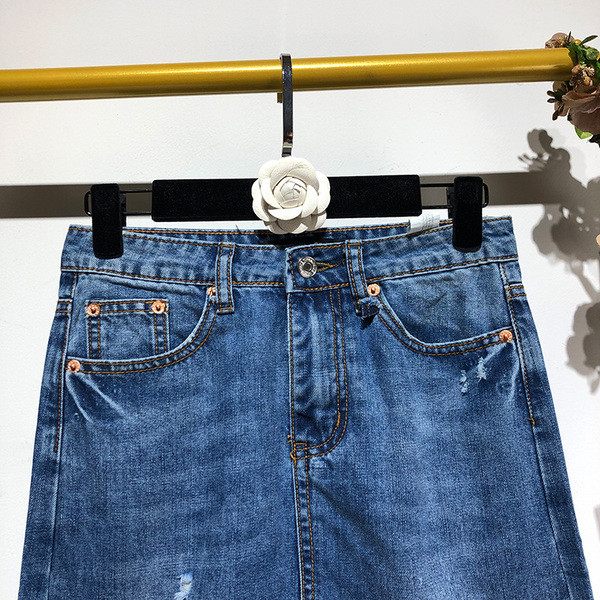 Fusta lungă de blugi în albastru