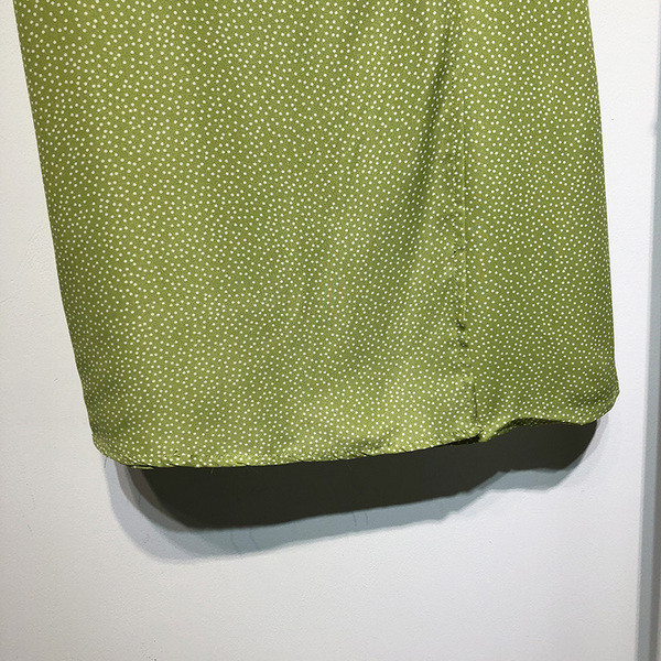 Fusta casual verde cu nasturi