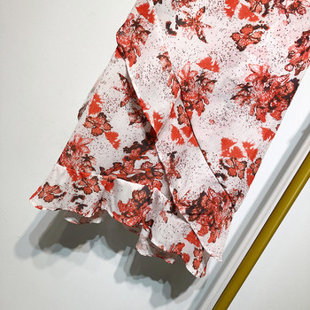 Fusta asimetrica de dama cu imprimeu floral