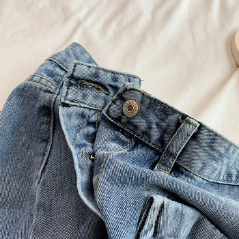 Fusta de dama din denim cu talie inalta si nasturi