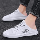 Adidași moderni pentru bărbați în alb-negru cu inscripție