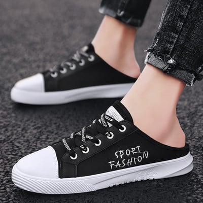 Adidași moderni pentru bărbați în alb-negru cu inscripție