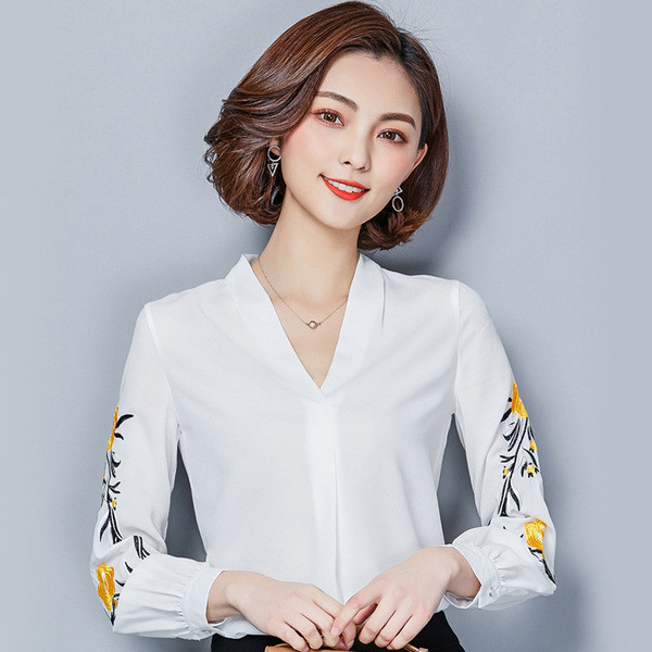 Cămașă de damă modernă cu broderie în diferite culori