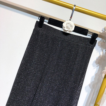 Fusta de dama lunga din tul cu efect stralucitor