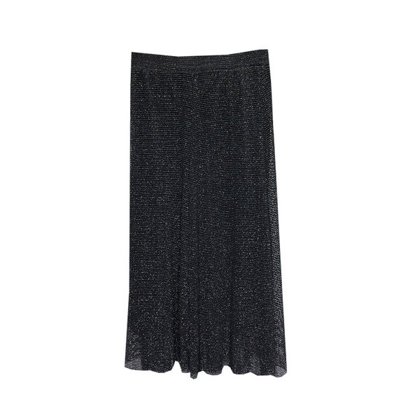 Fusta de dama lunga din tul cu efect stralucitor