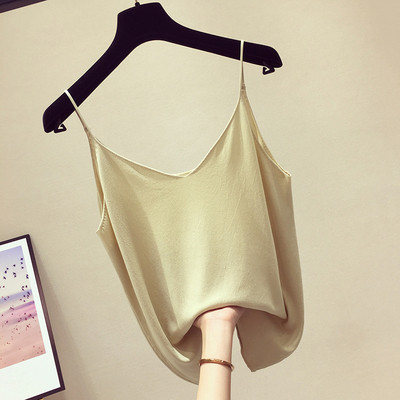 Maieu modern de damă, cu bretele subțiri în patru culori și un decolteu adânc