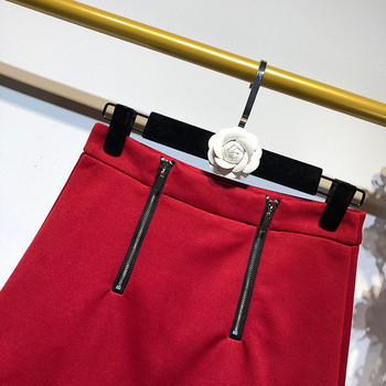 Fusta scurta de dama cu fermoar visiniu