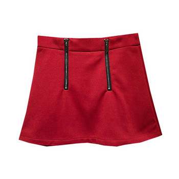 Fusta scurta de dama cu fermoar visiniu