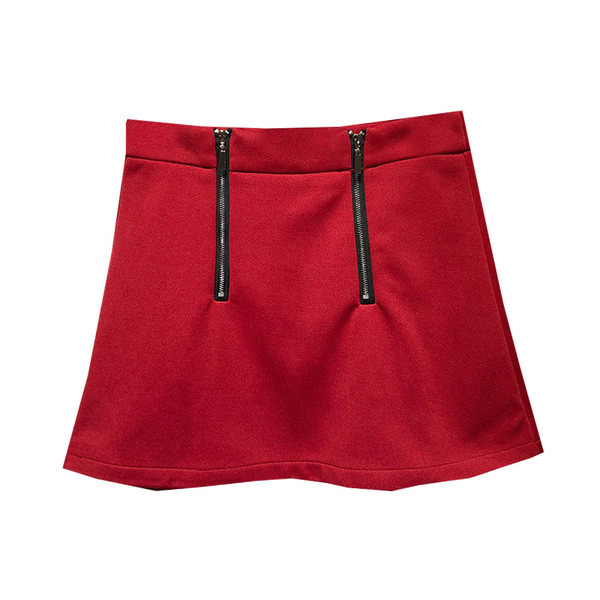 Fusta scurta de dama cu fermoar visiniu