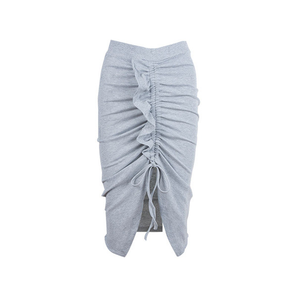 Fusta de dama casual cu talie inalta si cu fanta in doua culori