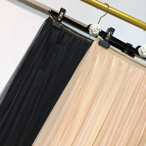 Fusta de dama plisata din tul in doua culori