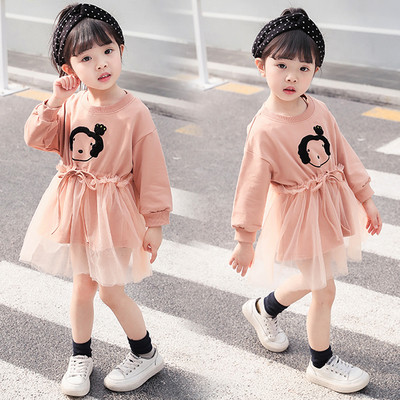 Rochie modernă pentru copii cu mâneci lungi - în două culori