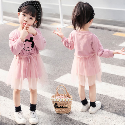 Rochie modernă pentru copii cu mâneci lungi - în două culori