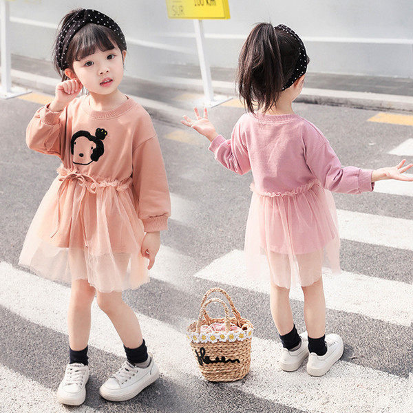 Rochie modernă pentru copii cu mâneci lungi - în două culori