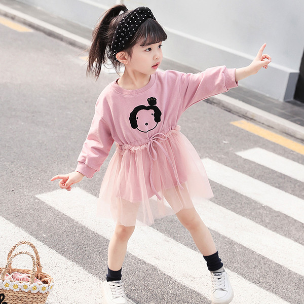 Rochie modernă pentru copii cu mâneci lungi - în două culori