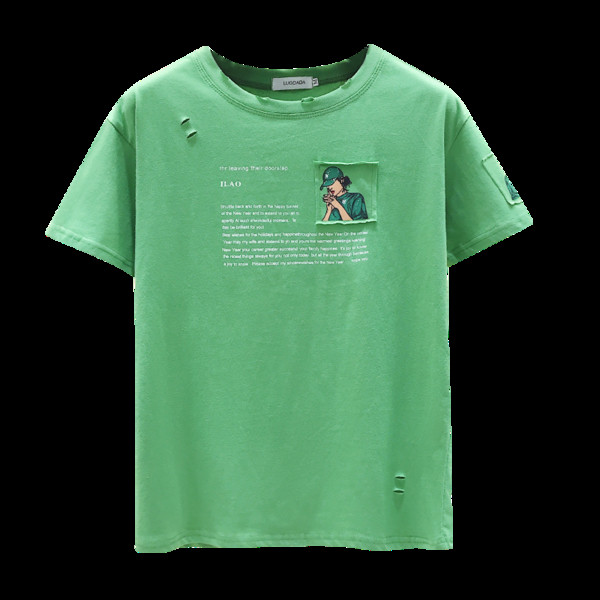 Tricou de damă modern cu mâneci scurte și inscripție în trei culori