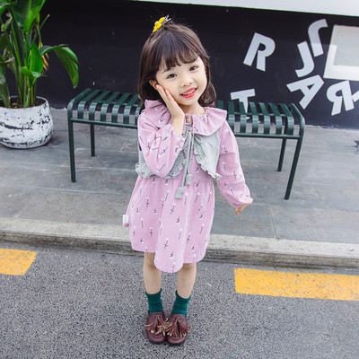 Rochie actuală pentru copii în două culori - cu mâneci lungi