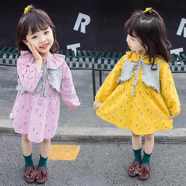 Rochie actuală pentru copii în două culori - cu mâneci lungi