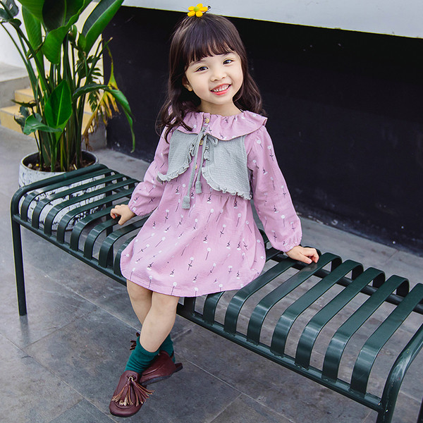 Rochie actuală pentru copii în două culori - cu mâneci lungi