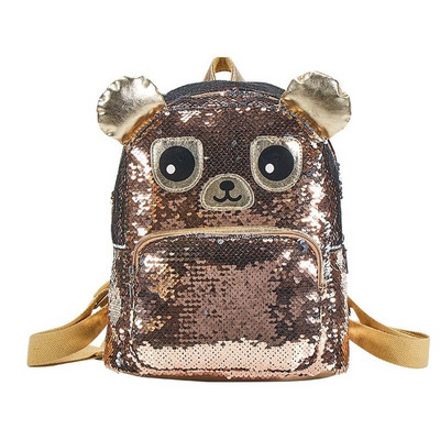 Rucsac modern pentru copii cu aplicatie si paiete in trei culori