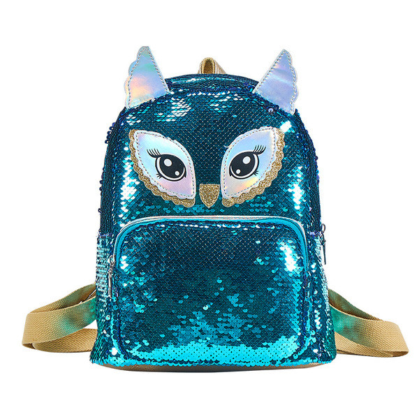 Rucsac modern pentru copii cu aplicatie si paiete in trei culori