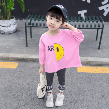 Детска ежедневна блуза за момичета в два цвята с апликация