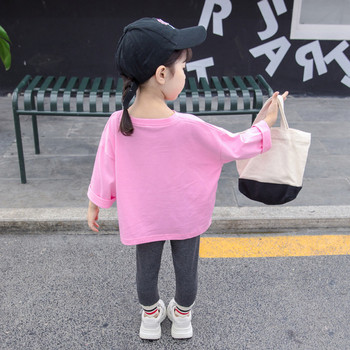 Детска ежедневна блуза за момичета в два цвята с апликация