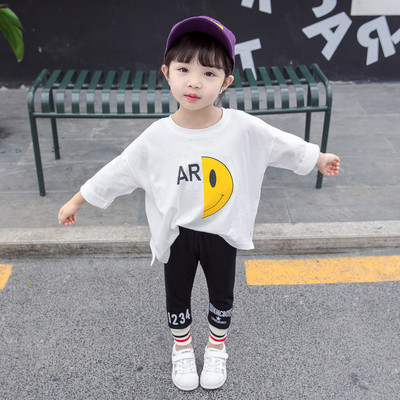 Bluza casual pentru copii pentru fete in doua culori cu aplicatie