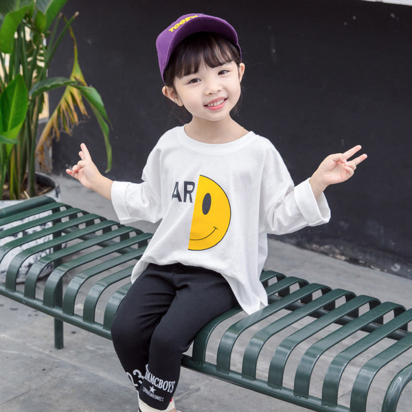 Bluza casual pentru copii pentru fete in doua culori cu aplicatie