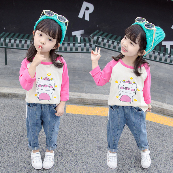 Bluza pentru copii pentru fete - in doua culori cu aplicatii diferite