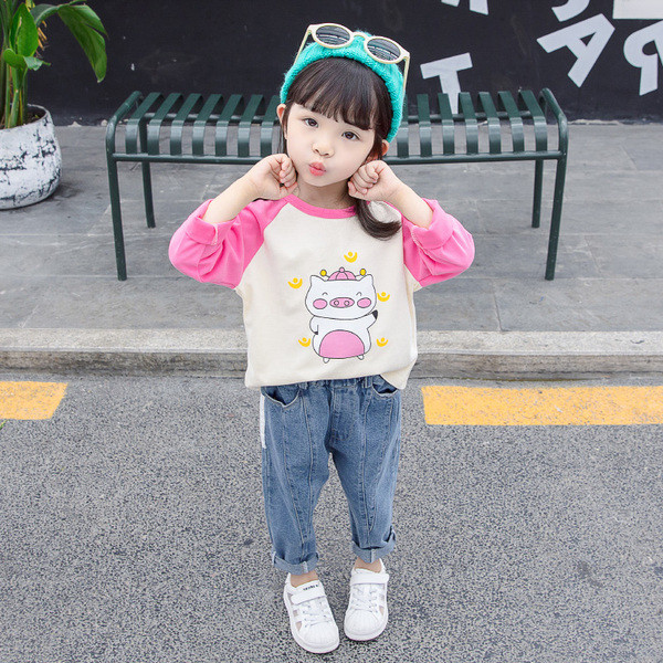 Bluza pentru copii pentru fete - in doua culori cu aplicatii diferite