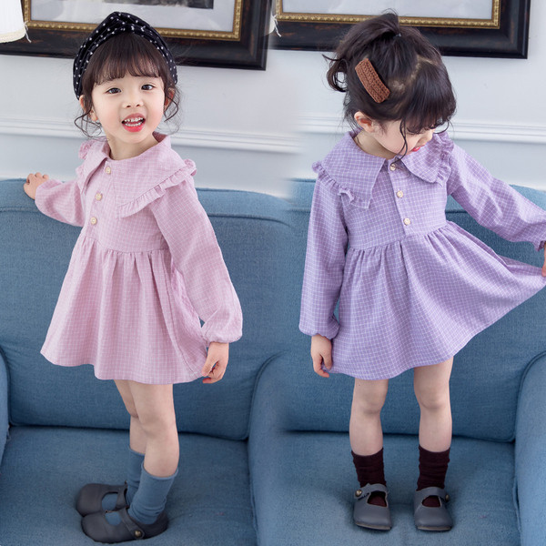 Rochie copii model nou cu nasturi - in doua culori