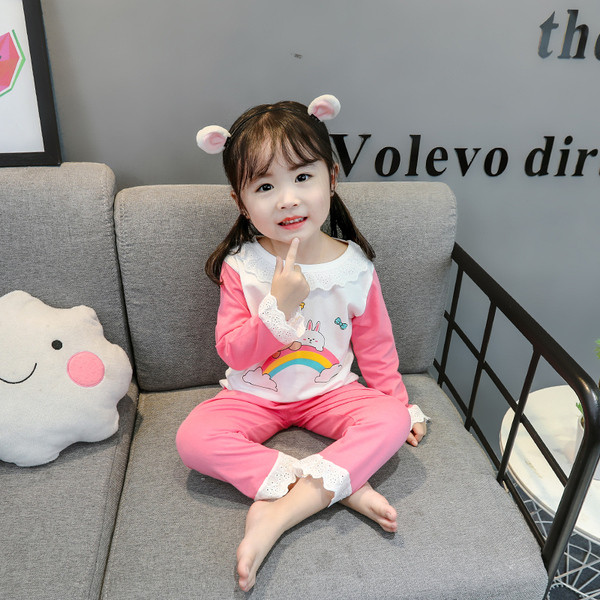 Model nou de pijamale pentru copii pentru fete - in galben si roz