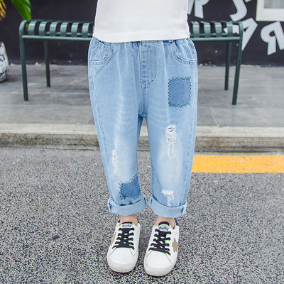 Blugi pentru copii la modă pentru fete-în culoare deschisă