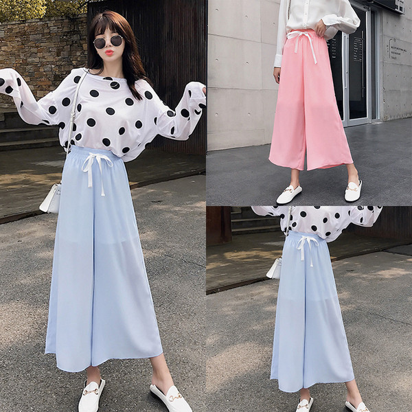 Pantaloni casual dama in patru culori cu cravate