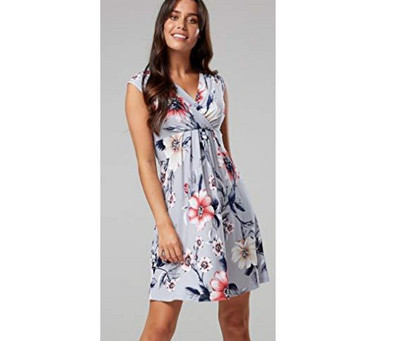 Rochie scurta de vara de dama pentru mamicile care alapteaza in 3 modele cu motive florale