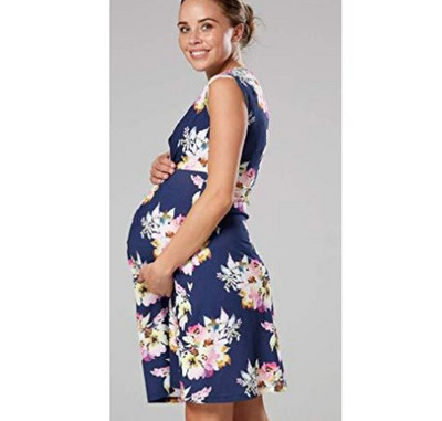 Rochie scurta de vara de dama pentru mamicile care alapteaza in 3 modele cu motive florale