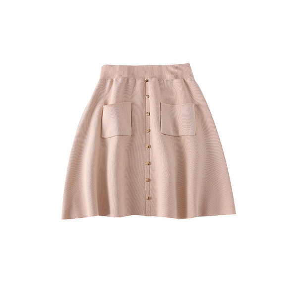 Fusta de dama moderna cu buzunare si nasturi - mai multe culori