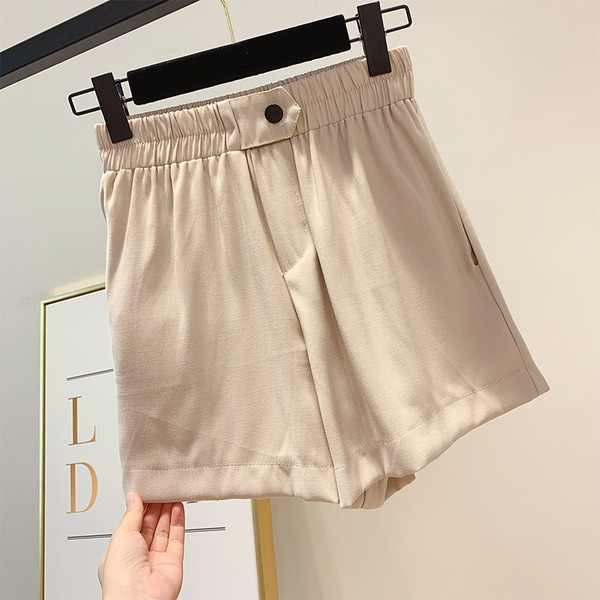 Pantaloni scurți casual de damă cu elastic este de patru culori