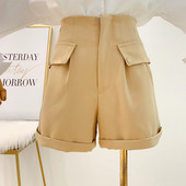 Pantaloni scurți moderni de damă cu talie înaltă în mai multe culori