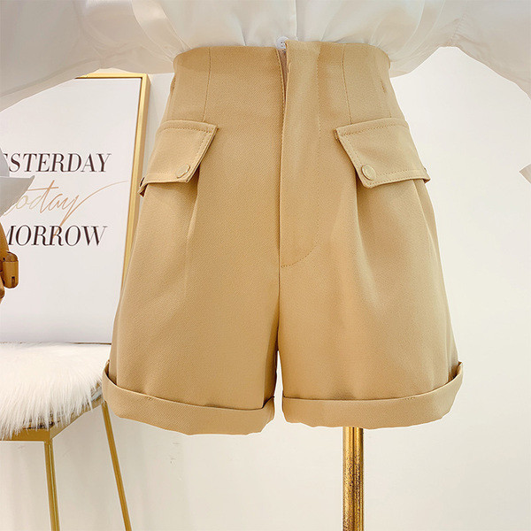 Pantaloni scurți moderni de damă cu talie înaltă în mai multe culori