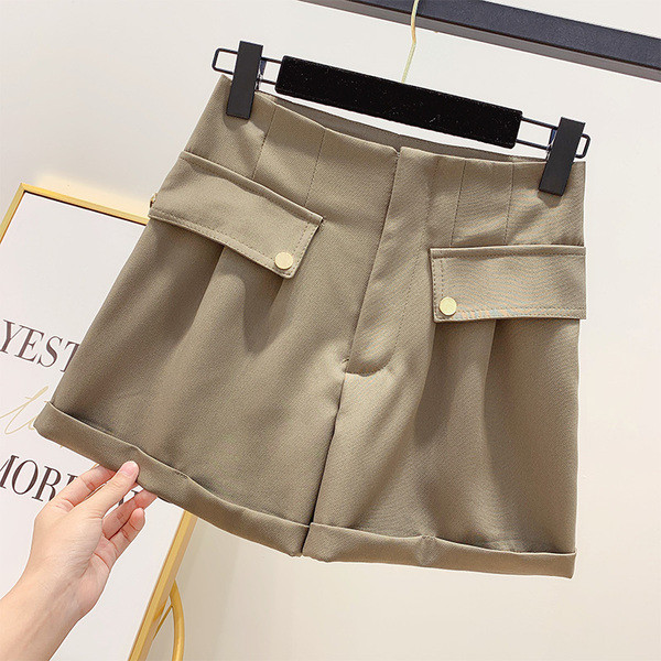 Pantaloni scurți moderni de damă cu talie înaltă în mai multe culori