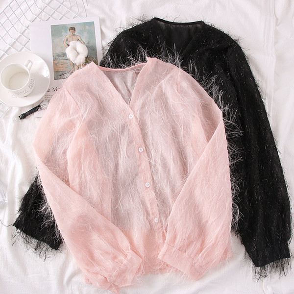 Camasa de dama model nou cu decolteu in V si nasturi in mai multe culori