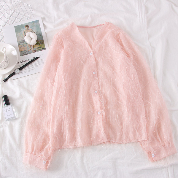 Camasa de dama model nou cu decolteu in V si nasturi in mai multe culori