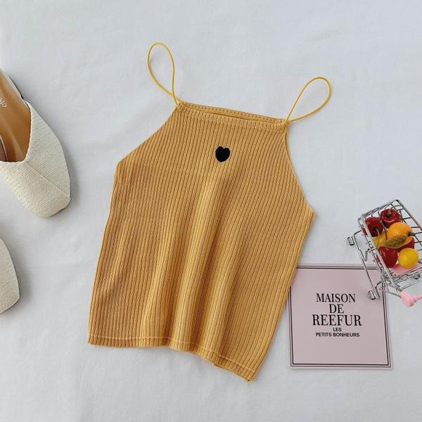 Maieu casual dama cu bretele subtiri in mai multe culori si broderie