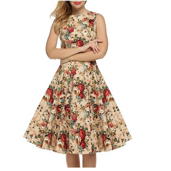 Rochie moderna de dama cu motiv floral in mai multe culori