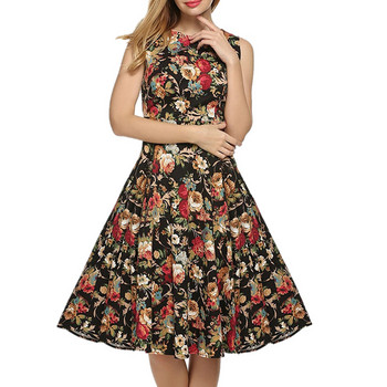 Rochie moderna de dama cu motiv floral in mai multe culori